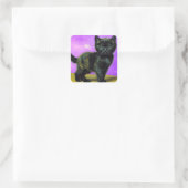 Van Gogh Stijl Kat Vierkante Sticker (Tas)