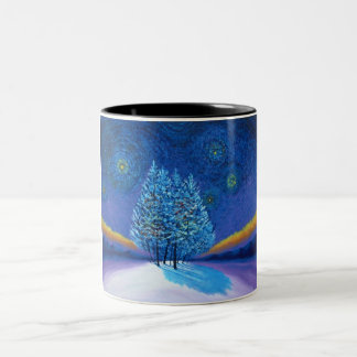 Van Gogh Stijl Kerstmis Tweekleurige Koffiemok