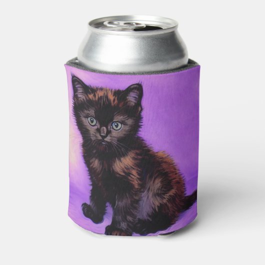 Van Gogh Stijl Paarse kat Blikjeskoeler (Blikje Achterkant)