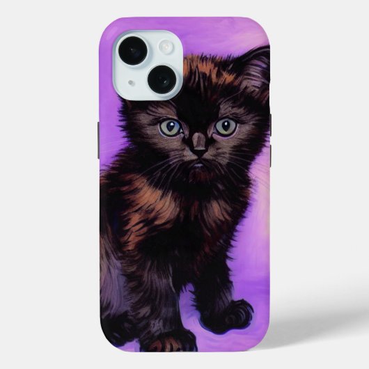 Van Gogh Stijl Paarse kat Case-Mate iPhone Case (Achterkant)