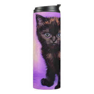 Van Gogh Stijl Paarse kat Thermosbeker