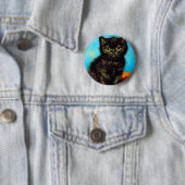 Van Gogh Stijl Pouting Kitten Ronde Button 5,7 Cm (In situ)