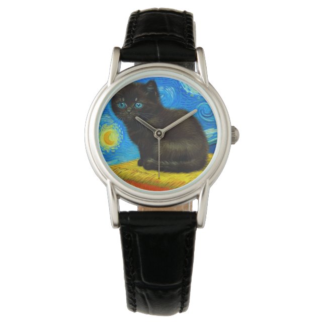 Van Gogh Stijl Sterrennacht Horloge (Voorkant)
