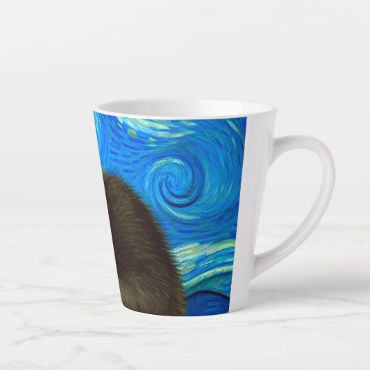 Van Gogh Stijl Sterrennacht Latte Mok (Rechts)