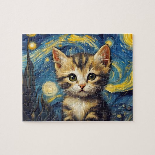 Van Gogh Stijl Sterrennacht Legpuzzel (Horizontaal)