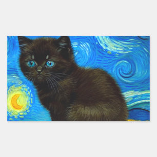 Van Gogh Stijl Sterrennacht Rechthoekige Sticker