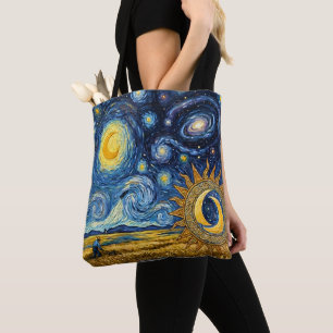 Van Gogh stijl Sterrenoogst Gouden Tarweveld Draagtas