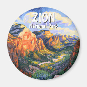 Van Gogh stijl Zion National Park Angels Landing Magneet