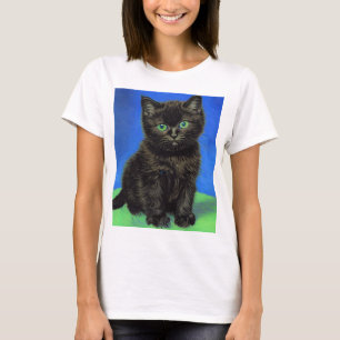 Van Gogh Stijl Zwart Kitten T-shirt