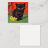 Van Gogh Stijl Zwarte Kat Informatiekaartje (Voorkant / Achterkant)