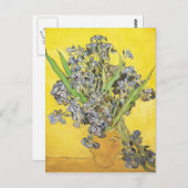 Van Gogh Still Life Vase, Irises (F678) Fine Art Briefkaart (Voorkant / Achterkant)