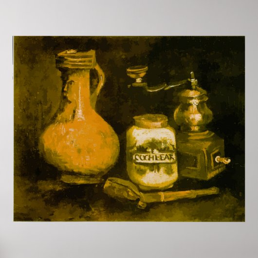 Van Gogh Still Life with Coffee Mill, Pipe and Jug Poster (Voorkant)
