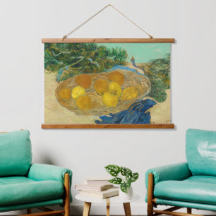 Van Gogh still Sinaasappels Lemons Old Art Wood Hangend Wandkleed