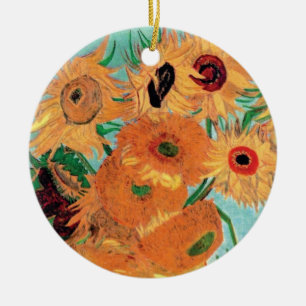 Van Gogh - stille levensfase met twaalf zonnebloem Keramisch Ornament
