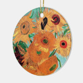 Van Gogh - stille levensfase met twaalf zonnebloem Keramisch Ornament (Links)