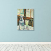 Van Gogh - Stilleven Glas Absint en Karaaf Canvas Afdruk (Insitu (Houten vloer))