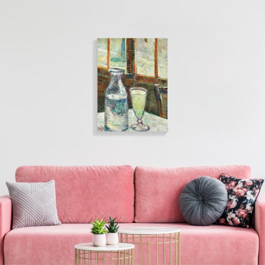 Van Gogh - Stilleven Glas Absint en Karaaf Canvas Afdruk (Insitu (Woonkamer))