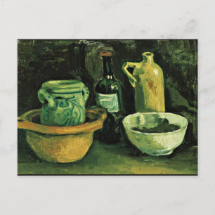 Van Gogh - Stilleven met aardewerk en twee flessen Briefkaart