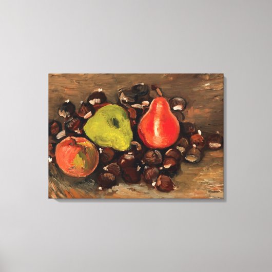 Van Gogh - Stilleven met fruit en kastanjes Canvas Afdruk (Voorkant)