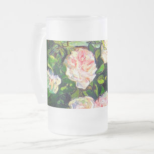 Van Gogh Stilleven met roze rozen Matglas Bierpul