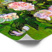 Van Gogh Stilleven met roze rozen Poster (Hoek)