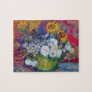 Van Gogh - Stilleven met rozen en zonnebloemen Legpuzzel