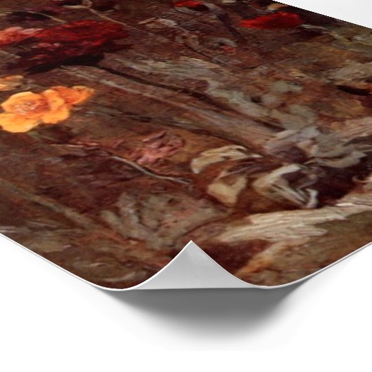 Van Gogh - Stilleven met Scabiosa en Ranunculus Poster (Hoek)