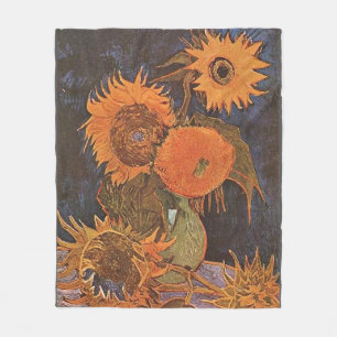 Van Gogh - Stilleven met vijf zonnebloemen, Fleece Deken