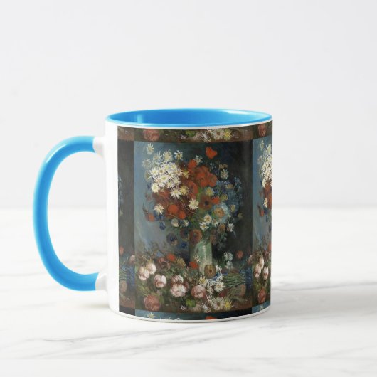 Van Gogh Stilleven met weide bloemen en Rozen Mok (Links)