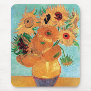 Van Gogh - Stilleven vaas met twaalf zonnebloemen Muismat