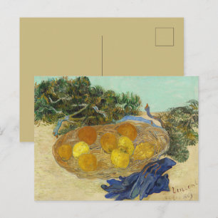Van Gogh Stilleven van Sinaasappels Citroenen Blau Briefkaart