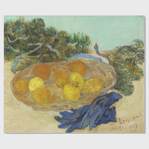 Van Gogh Stilleven van Sinaasappels Citroenen Blau Cadeaupapier