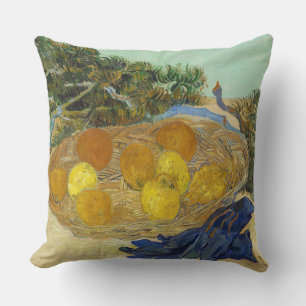 Van Gogh Stilleven van Sinaasappels Citroenen Blau Kussen