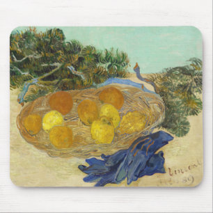 Van Gogh Stilleven van Sinaasappels Citroenen Blau Muismat