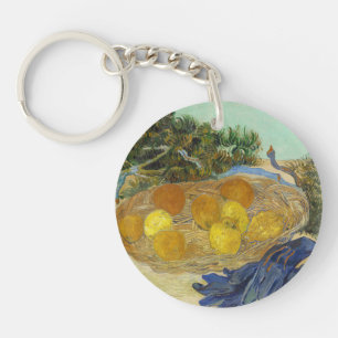 Van Gogh Stilleven van Sinaasappels Citroenen Blau Sleutelhanger