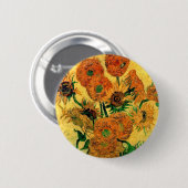Van Gogh - stilstaande levensfase met vijftien zon Ronde Button 5,7 Cm (Voorkant /achterkant)
