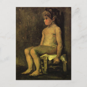 Van Gogh; Studie van een meisje, zittend, Portret Briefkaart