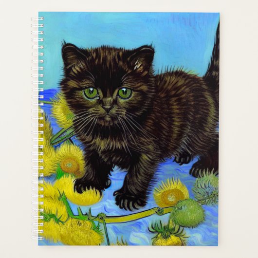 Van Gogh Style Chat avec tournesol (Devant)