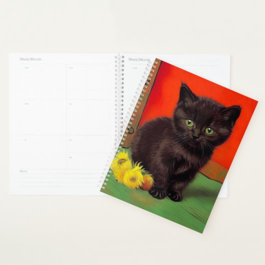 Van Gogh Style Chat noir (Devant avec enveloppe)