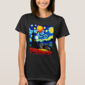 Van Gogh Style Hot Air Balloon Starry Night T-shirt (Voorkant)