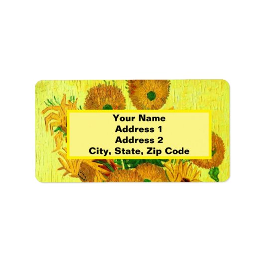 Van Gogh Sunflower Etiket (Voorkant)