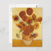 Van Gogh Sunflower (F454)  fijne kunst Briefkaart (Voorkant / Achterkant)