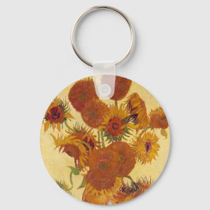 Van Gogh Sunflower (F454)  fijne kunst Sleutelhanger