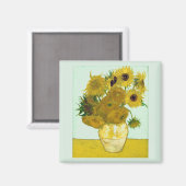 Van Gogh Sunflower (F456) fijne kunst Magneet (Voorkant / Achterkant)