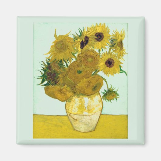 Van Gogh Sunflower (F456) fijne kunst Magneet (Voorkant)