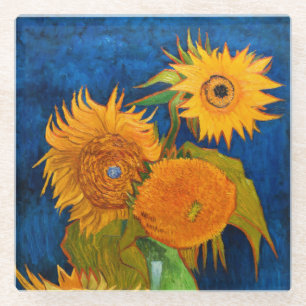 Van Gogh Sunflower Glazen Onderzetter