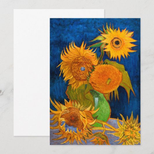 Van Gogh Sunflower Kaart (Voorkant / Achterkant)