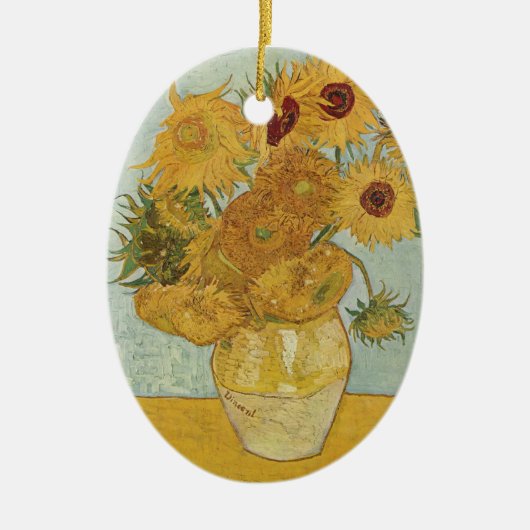 Van Gogh Sunflower Keramisch Ornament (Voorkant)