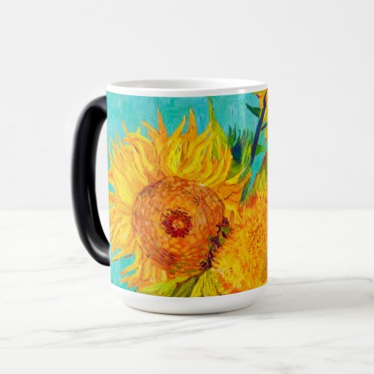 Van Gogh Sunflower Magische Mok (Voorkant links)