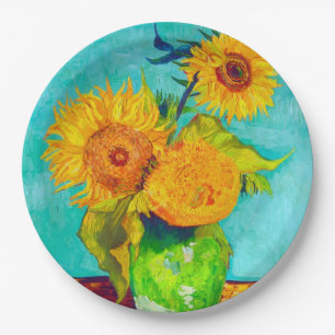 Van Gogh Sunflower Papieren Bordje